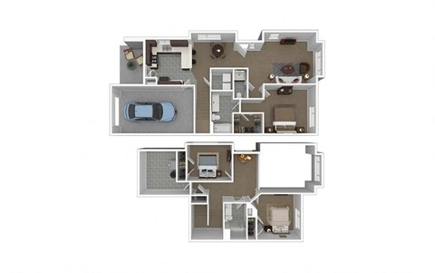 Floor plan design with 3 Bedrooms and 2.5 Bathrooms